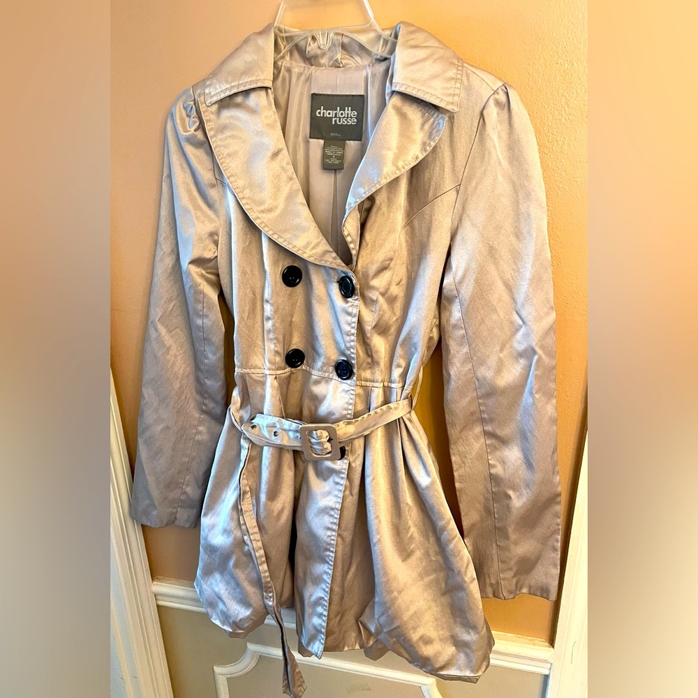 Charlotte Russe Y2 K Ballet silver flared jacket size S